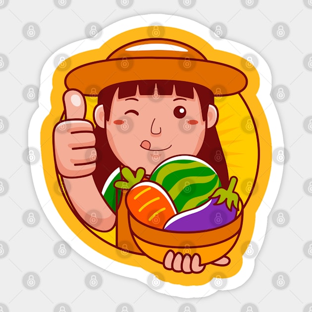 Farmer Woman Sticker by MEDZ